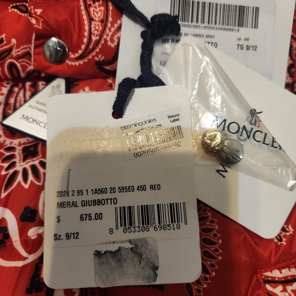 Moncler Unisex Meral Bandana Print Down Coat 9-12m $675 - Picture 6 of 8